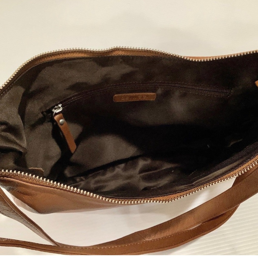 Genicci Leather Womens Convertible Backpack Tote Purse Bag Brown Cognac NEW - Picture 7 of 9